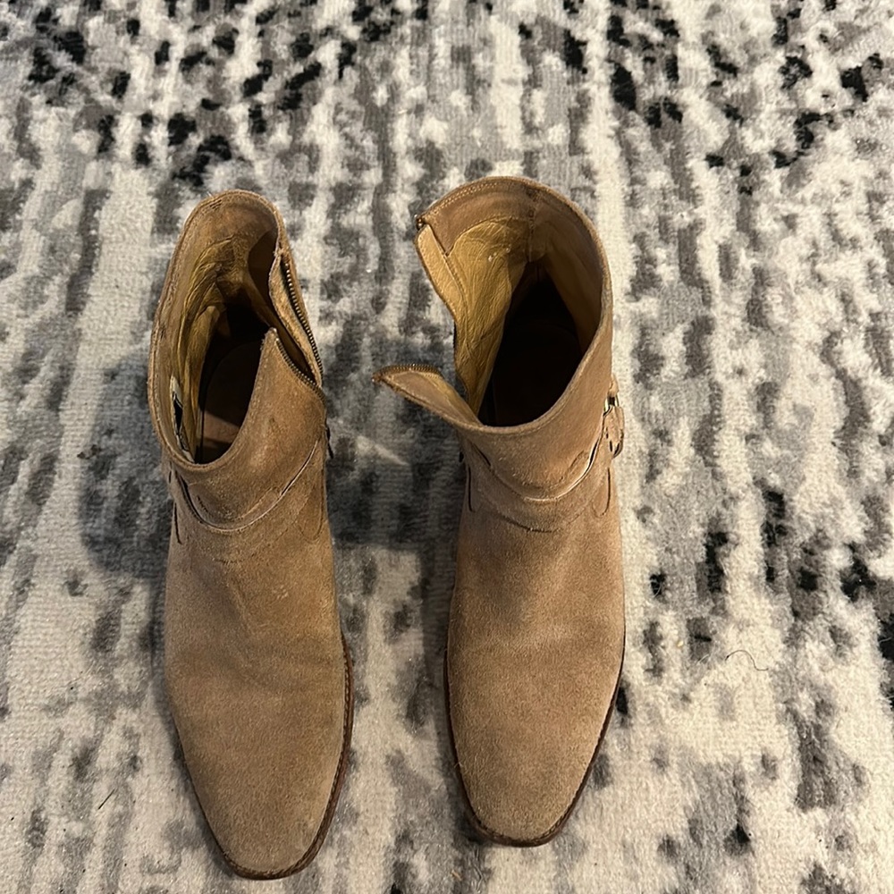 Frye Short Suede Harness Boots Size 10